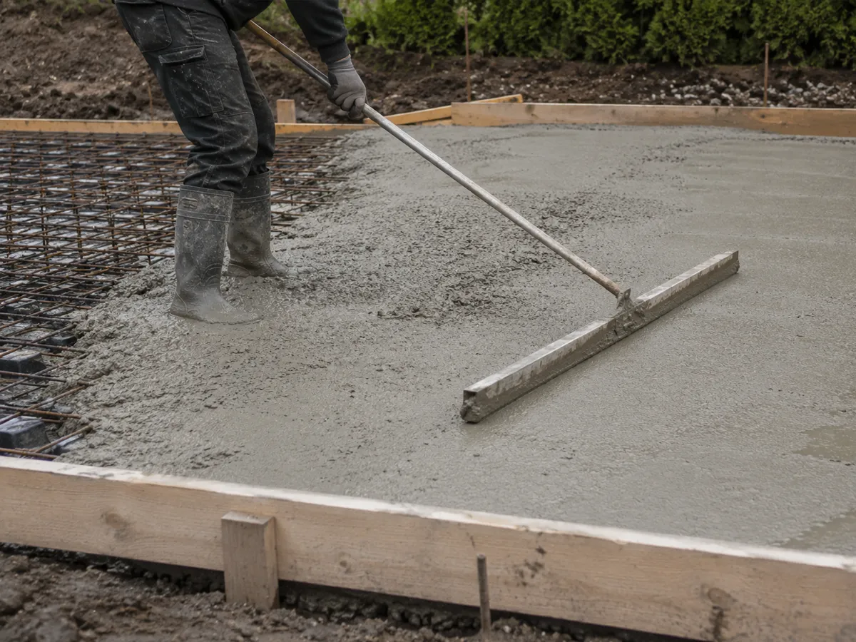 Schalung und Betonage eines Fundaments