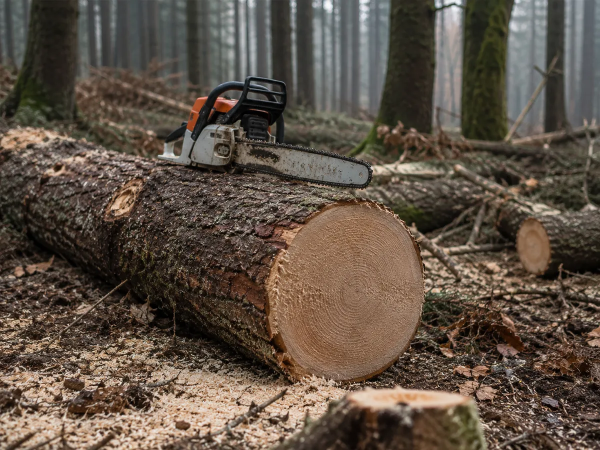 Forstarbeiten im Wald der Vulkaneifel