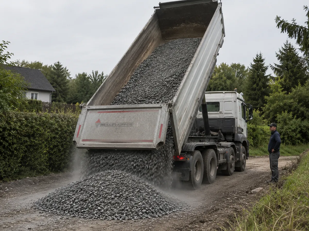 LKW liefert Schüttgüter