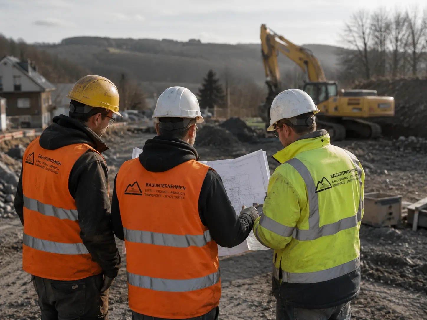 Mitarbeiter der HZ Bau & Forst GmbH bei Erdarbeiten